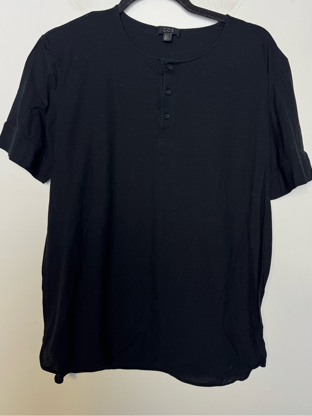 COS Slim Henley Tee Men’s Black M